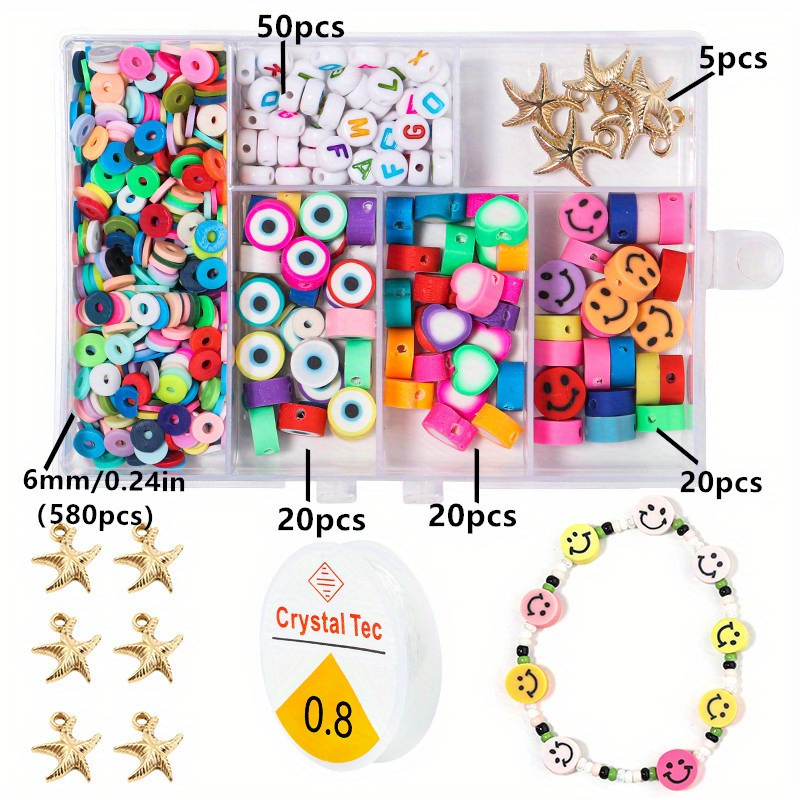 Polymer Clay Beads Loose Spacer Beads DIY Accessories Set Box